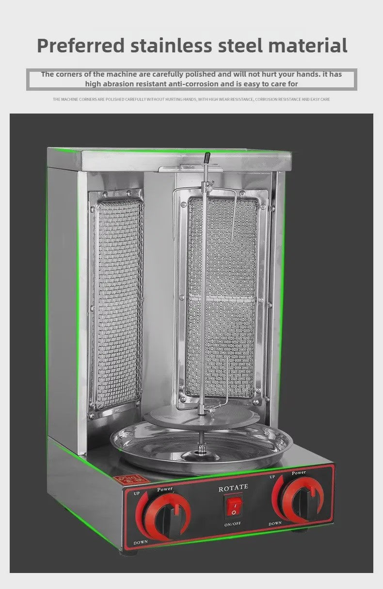 Professionele RVS Kebab & Doner Grill - Automatisch Roterend 220V