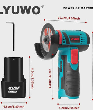 LYUWO Draadloze Haakse Slijper 12V - Compacte Krachtpatser voor Diamantslijpen