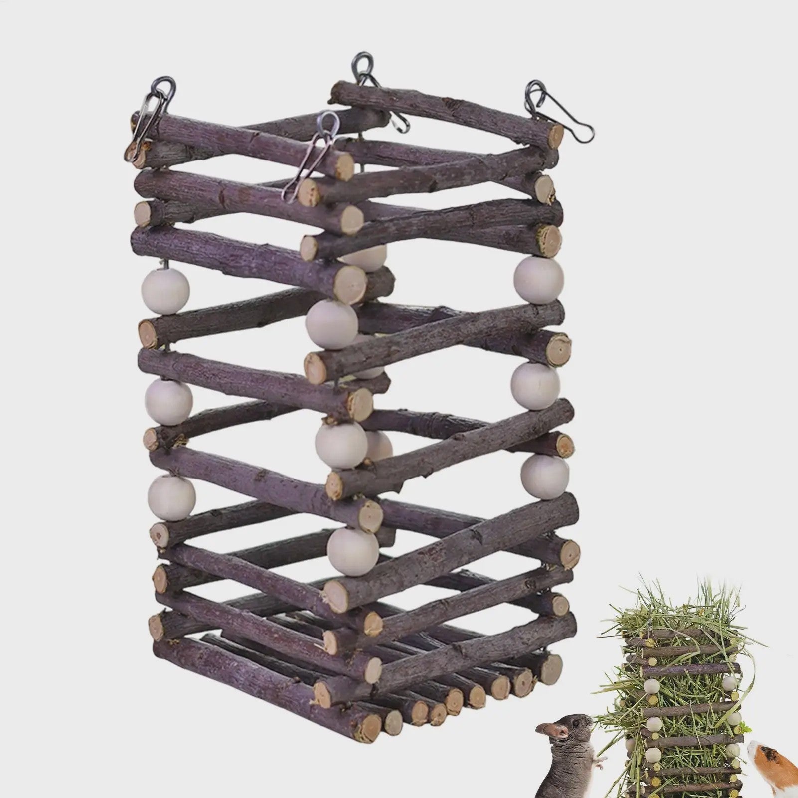 Houten Hooiruif voor Konijnen en Kleine Huisdieren - Veelzijdige Voerbak