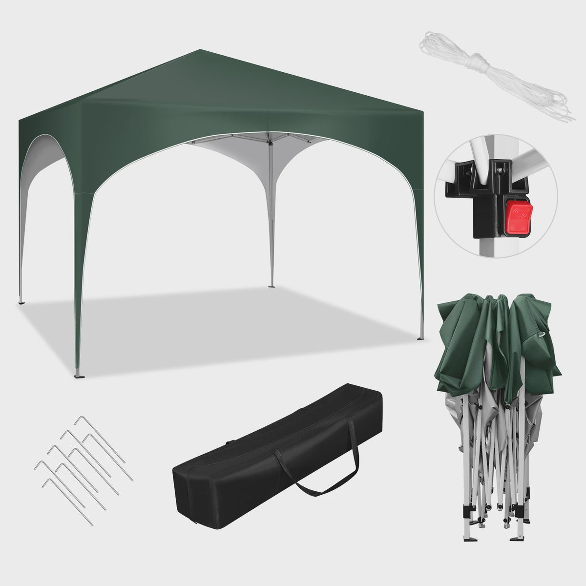 WOLTU 3x3m Waterdichte Partytent Gazebo - Inklapbaar & Snel Opzetbaar voor Tuin & Markt