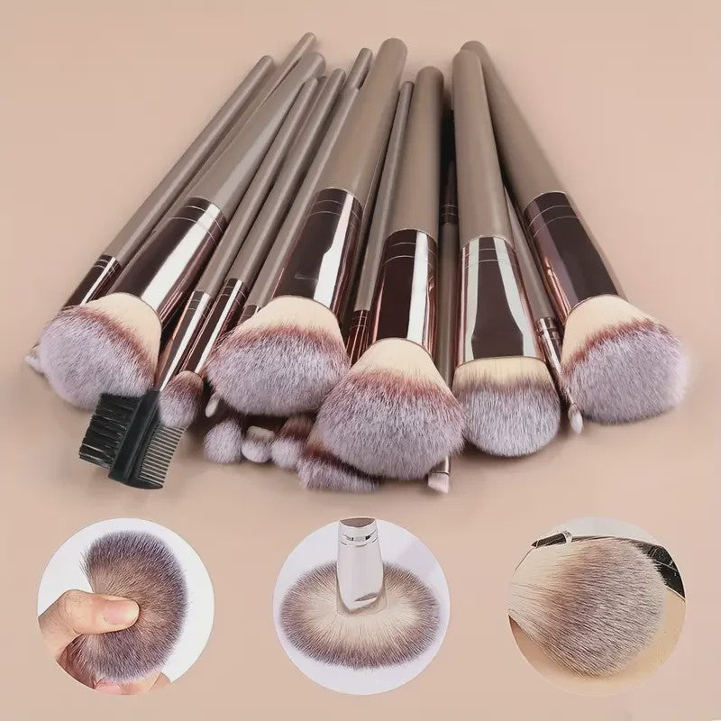 Professionele Make-up Kwasten Set (20 Stuks) - Foundation, Oogschaduw & Meer