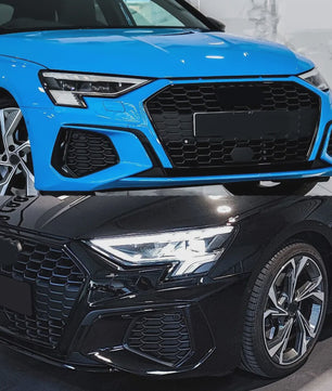 Glans Zwart Honeycomb Mistlamp Grille Covers voor Audi A3 S-line/S3 (2021-2023)