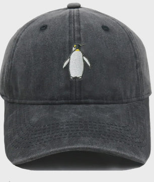 Vintage Pinguïn Cap - Unisex Baseballpet met Gebogen Vizier