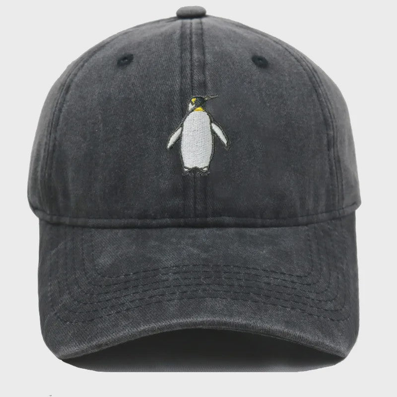 Vintage Pinguïn Cap - Unisex Baseballpet met Gebogen Vizier