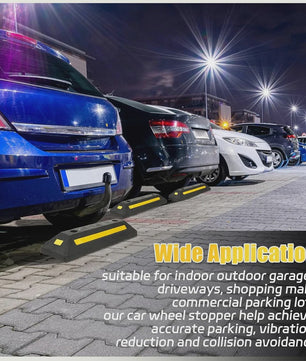 2x Heavy-Duty Wielstop Parkeerstopper met Reflecterende Strips - Veilige Parkeerhulp voor Garage & Oprit