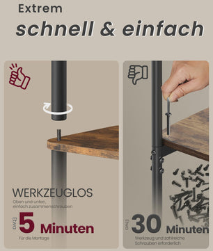 Industriële Stellingkast 5 Niveaus - 60x23.8x139 cm - Bruin-Zwart