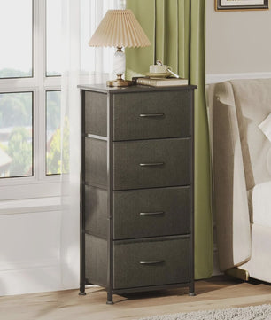Compacte Ladekast met 4 Lades - Stoffen Opbergunit met MDF Frame voor Slaapkamer en Woonkamer