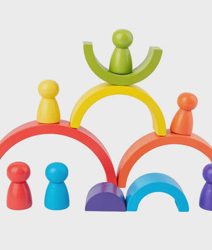 Houten Regenboog Stapel- en Balansspeelgoed - Montessori Educatief Speelgoed voor Kinderen