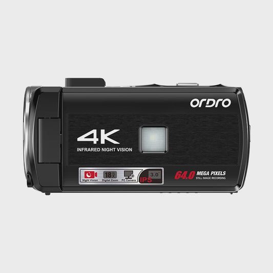 ORDRO Z36 4K Videocamera met 18x Digitale Zoom, Nachtzicht & 64MP - Vintage Vlog Camera