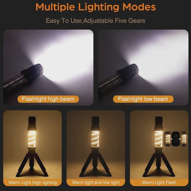 Draagbare Camping Lamp: Muggenverjager, Zaklamp & Sfeerverlichting met Statief