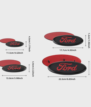 Ford Embleem Stickers - Set van 8 Stuks - Hood, Bonnet & Trunk - Universeel