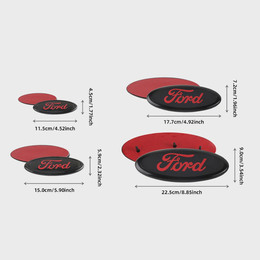 Ford Embleem Stickers - Set van 8 Stuks - Hood, Bonnet & Trunk - Universeel