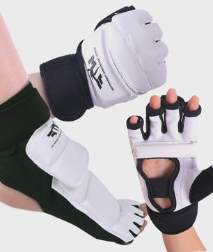Karate & Taekwondo Handschoenen en Voetbeschermers Set - Half Vinger & Flexibel