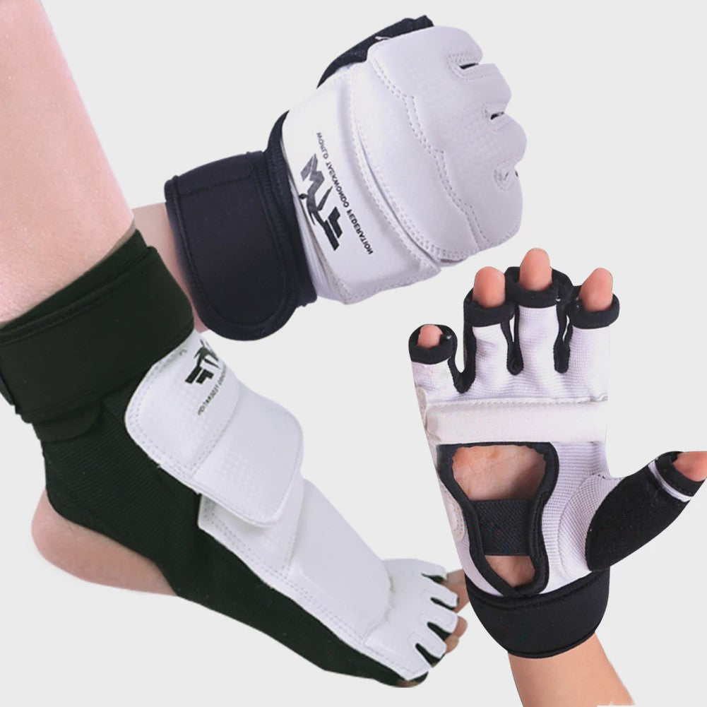 Karate & Taekwondo Handschoenen en Voetbeschermers Set - Half Vinger & Flexibel