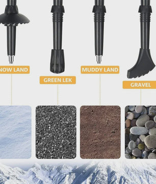 Set van 2 Ultralichte Opvouwbare Trekkingstokken - Telescopisch, Verstelbaar voor Wandelen, Outdoor & Camping