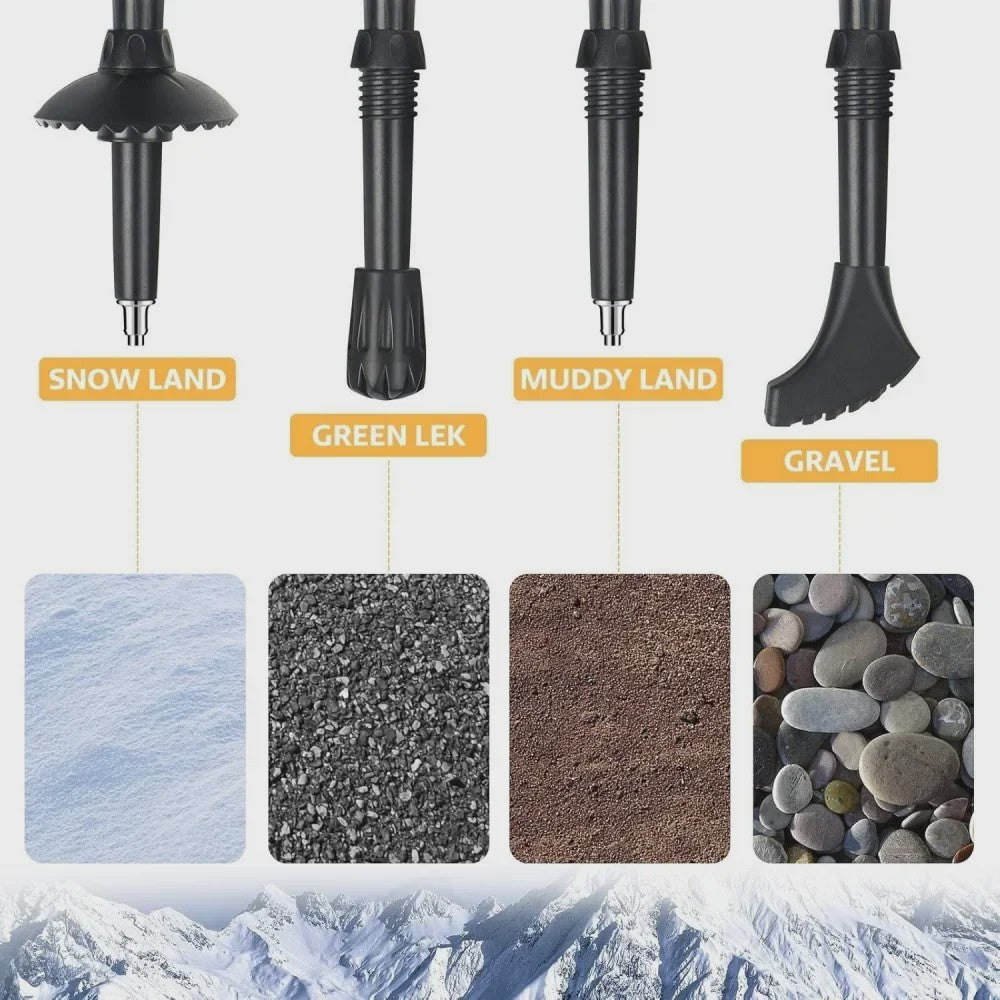 Set van 2 Ultralichte Opvouwbare Trekkingstokken - Telescopisch, Verstelbaar voor Wandelen, Outdoor & Camping