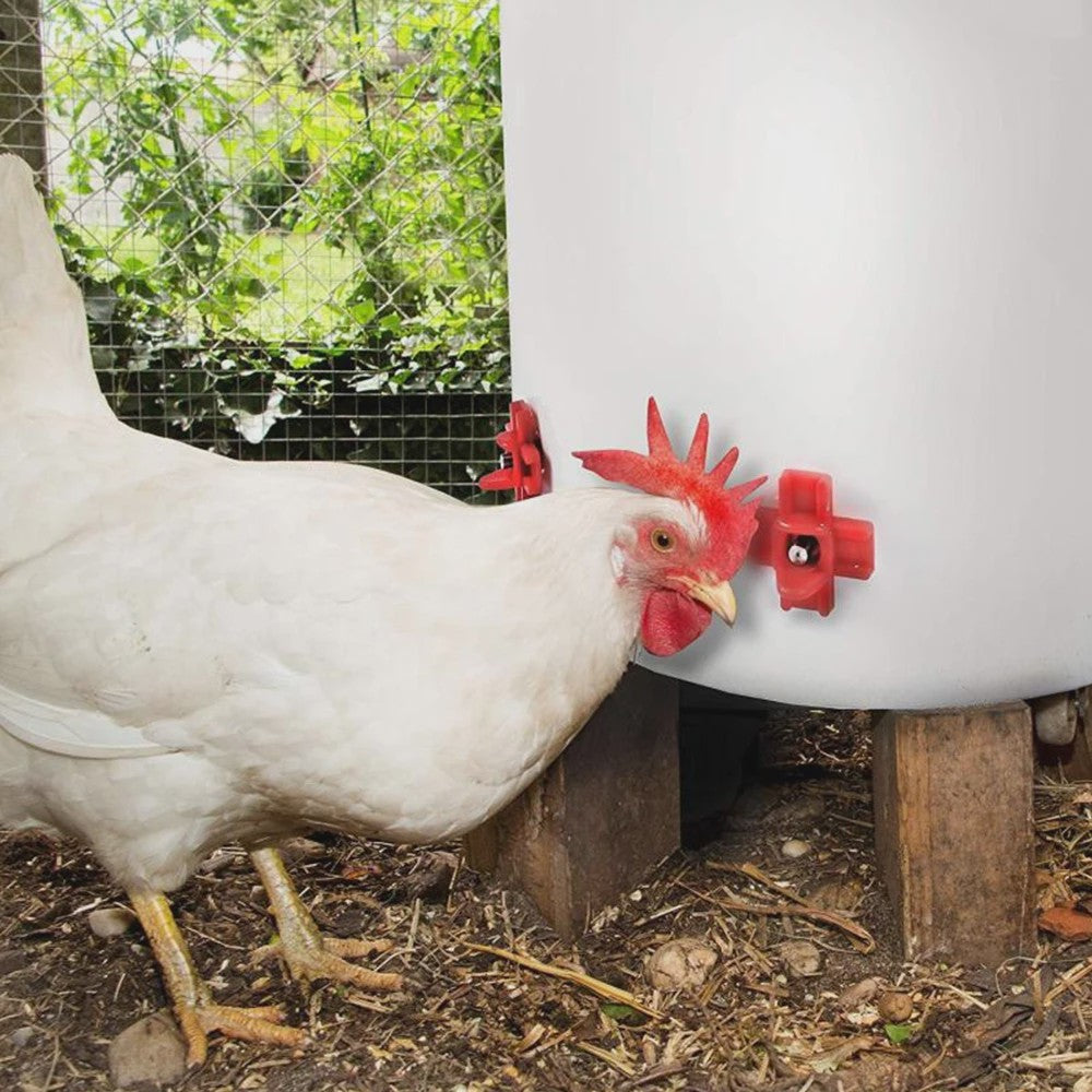 12x Automatische Kippen Drinkbakjes met Nippel - Kippen, Quails en Vogels
