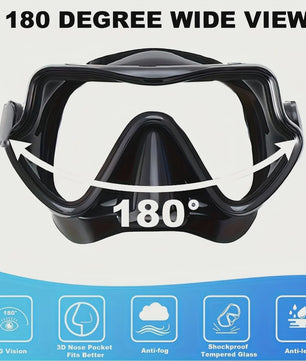 Professionele Duikbril en Snorkel Set voor Volwassenen - Panoramisch Gehard Glas