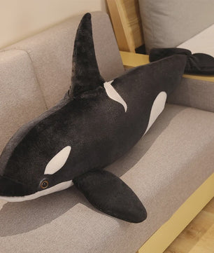 Grote Knuffel Orka - Levensechte Zwarte Zwaardwalvis Pluche Speelgoed