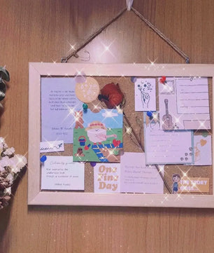 Houten Kurkbord met Houten Frame - Decoratieve Wanddecoratie & Fotowand
