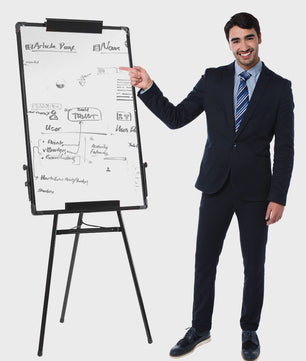 Flip-over Whiteboard Standaard 90x60cm - Verstelbaar & Magnetisch
