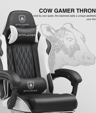 Ergonomische GTPLAYER Gaming Chair met Voetensteun en Verstelbare Kussens - Comfortabel Gamestoel & Kantoorstoel