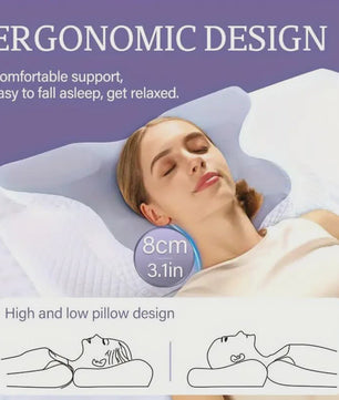 Ergonomisch Vlinder Kussen van Traagschuim voor Nekpijn Verlichting en Orthopedische Ondersteuning