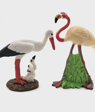 Miniatuur Flamingo & Kraanvogel Beeldjes - Decoratieve Tuin- en Huisdecoratie