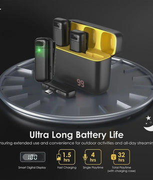 Draadloze Lavalier Microfoon Set - 2.4G Mini Microfoon met Ruisonderdrukking voor Vlog & Live Streaming