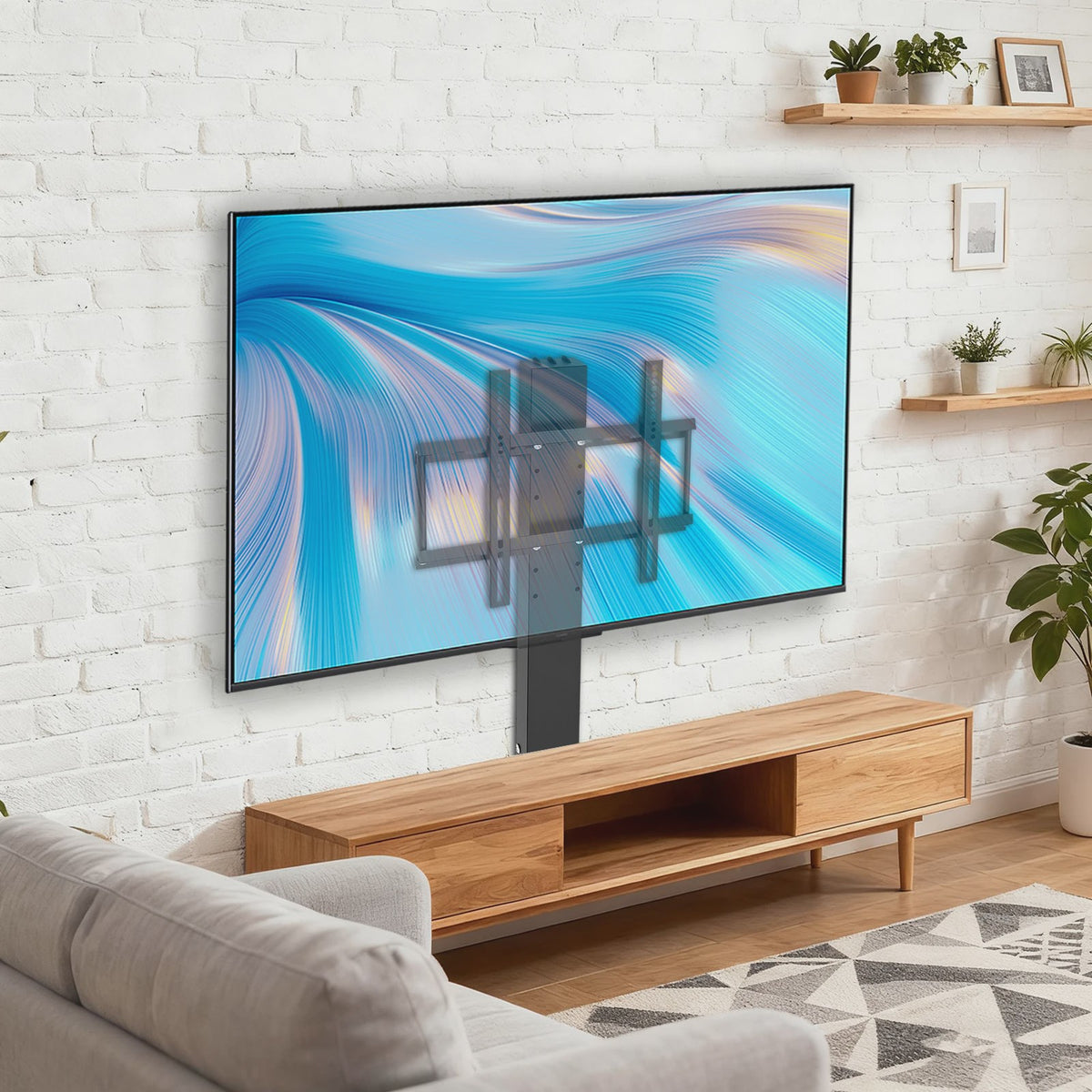Elektrische TV-standaard Vloer met Afstandsbediening - In Hoogte Verstelbaar voor 26-57 inch TV's