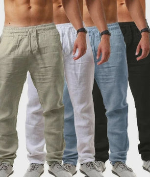 Herfst/Lente Heren Linnen Katoen Casual Broek - Losse Pasvorm & Comfort