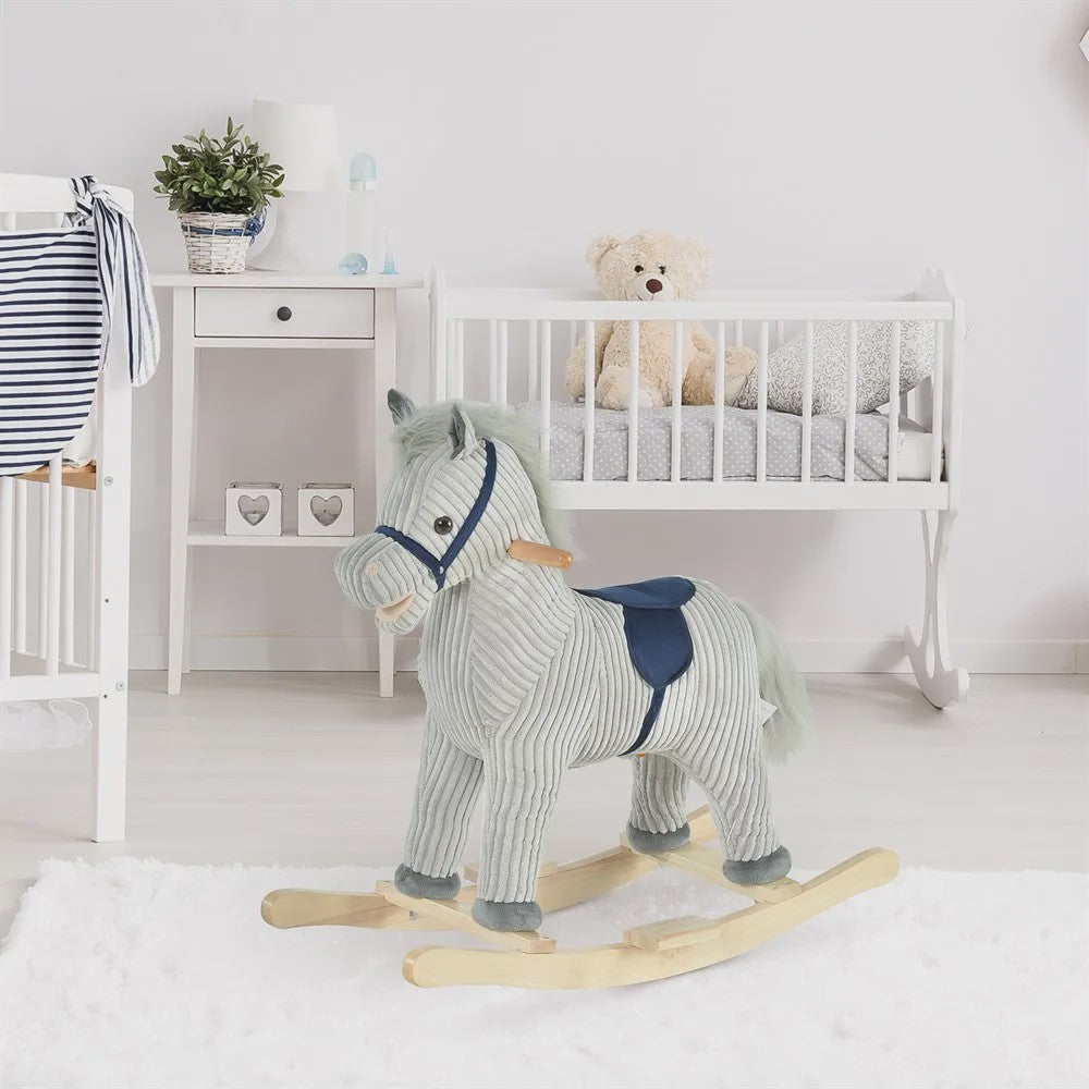 Homcom Children's Rocking Horse for Children +3 Years with Sound 73X35X64Cm Gray