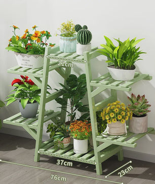 Houten Bloemenstandaard Multi-laags Balkon Plantenrek Woonkamer
