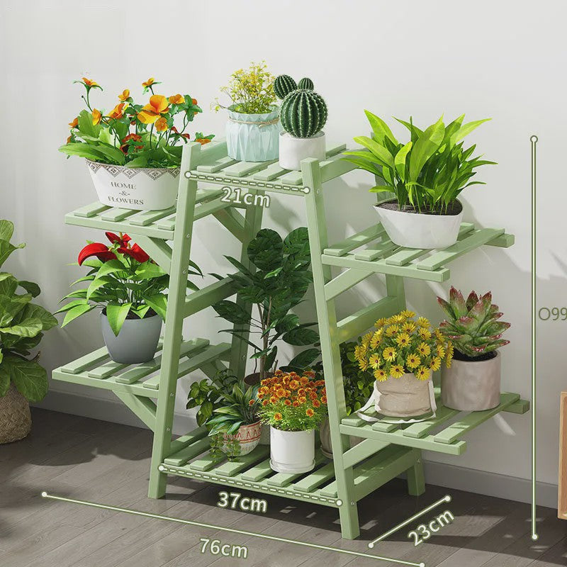 Houten Bloemenstandaard Multi-laags Balkon Plantenrek Woonkamer
