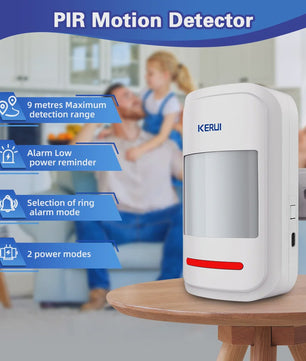 KERUI HW19 PIR Bewegingsmelder met Alarm Geluid, Deurbel Functie & SOS Knop