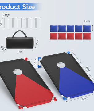 Draagbare Cornhole Toss Set - Outdoor Spel met 8 Bean Bags & Draagtas (3 x 2 Ft)