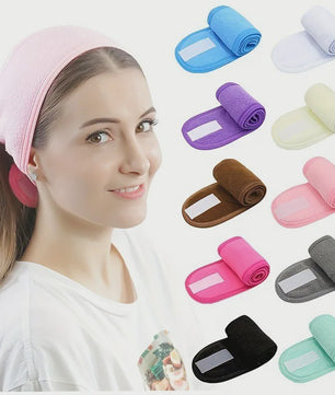 Verstelbare Make-up Haarband (5 Stuks) - Zachte Handdoekstof voor Gezichtsreiniging, Yoga & Spa