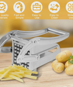 RVS Frietjes Snijder & Groentesnijder - Handmatige Aardappelsnijder voor Frietjes en Chips
