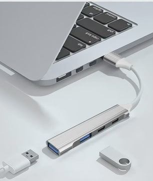 4-Poorts USB 3.0 Hub met Type-C Connector - Uitbreidingsadapter voor Laptop & Smartphone