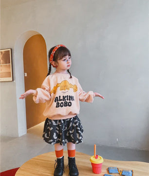Children's Spring Autumn Hoodie Cartoon Print Unisex Sweatshirt European Style Top for Boys And Girls