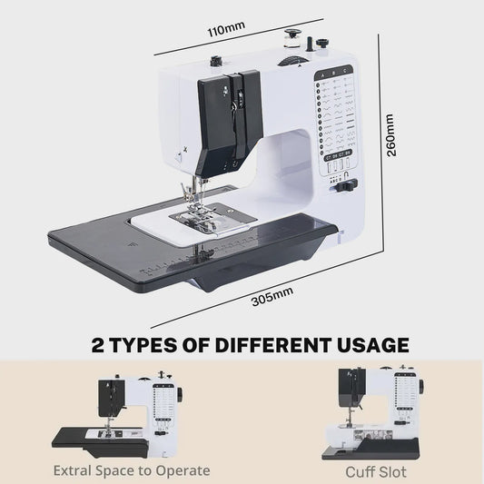 Compacte Naaimachine voor Beginners - 12 Steken & Voetpedaal