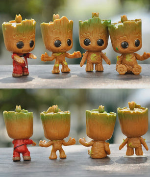 Set van 4 Leuke Groot Miniatuur Beeldjes - Decoratie Figuurtjes