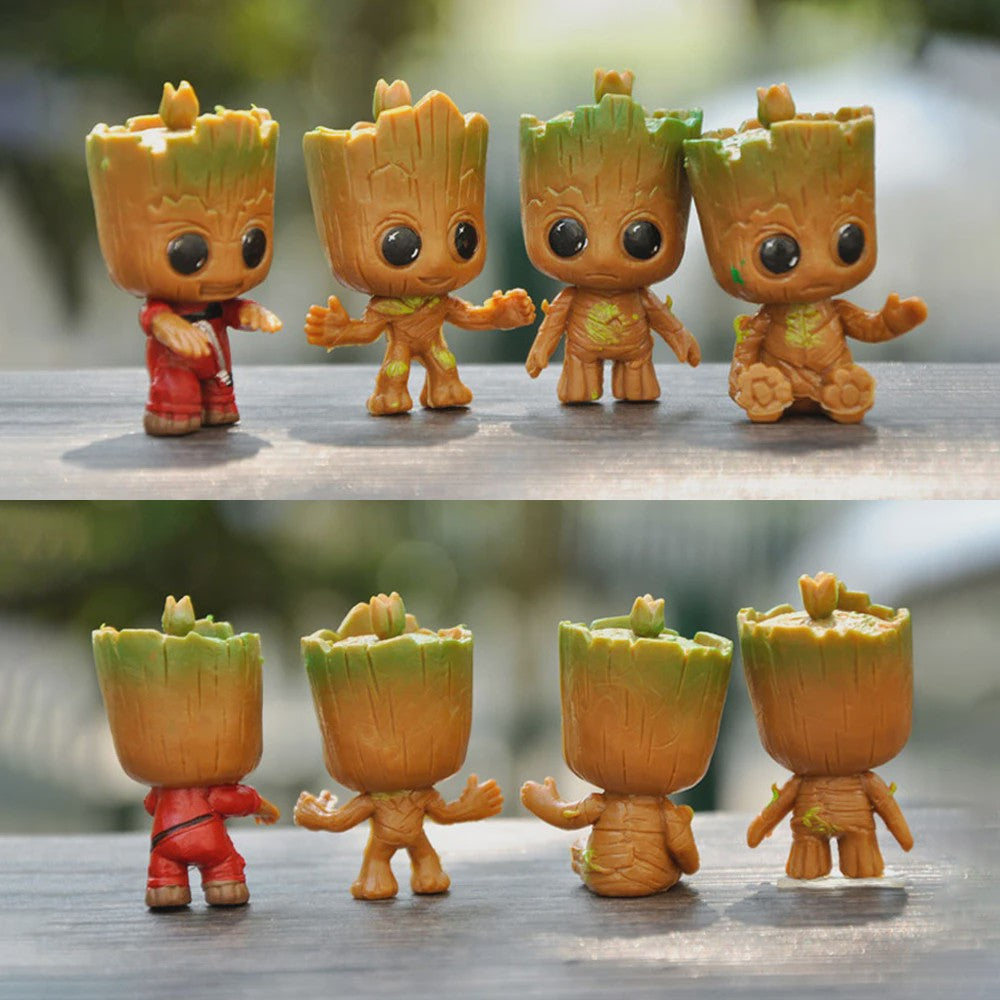 Set van 4 Leuke Groot Miniatuur Beeldjes - Decoratie Figuurtjes