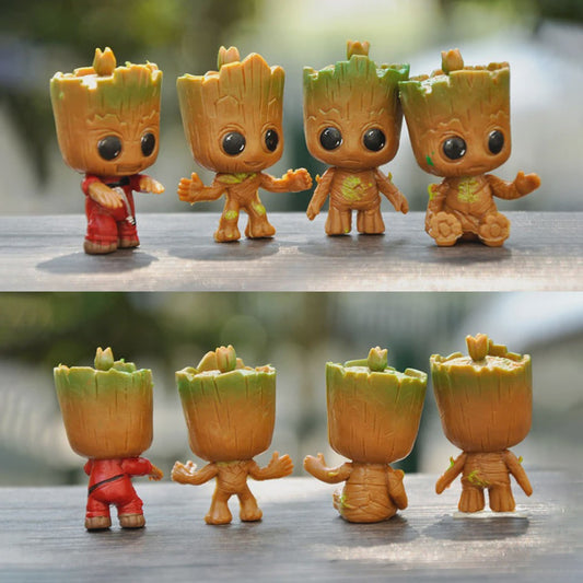 Set van 4 Leuke Groot Miniatuur Beeldjes - Decoratie Figuurtjes