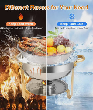 Chafing Dish Buffet Set RVS met Gouden Accent - 2 of 4 Stuks