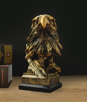 Gouden Adelaarskop Ornament - Luxe Hars Ambacht voor Huisdecoratie