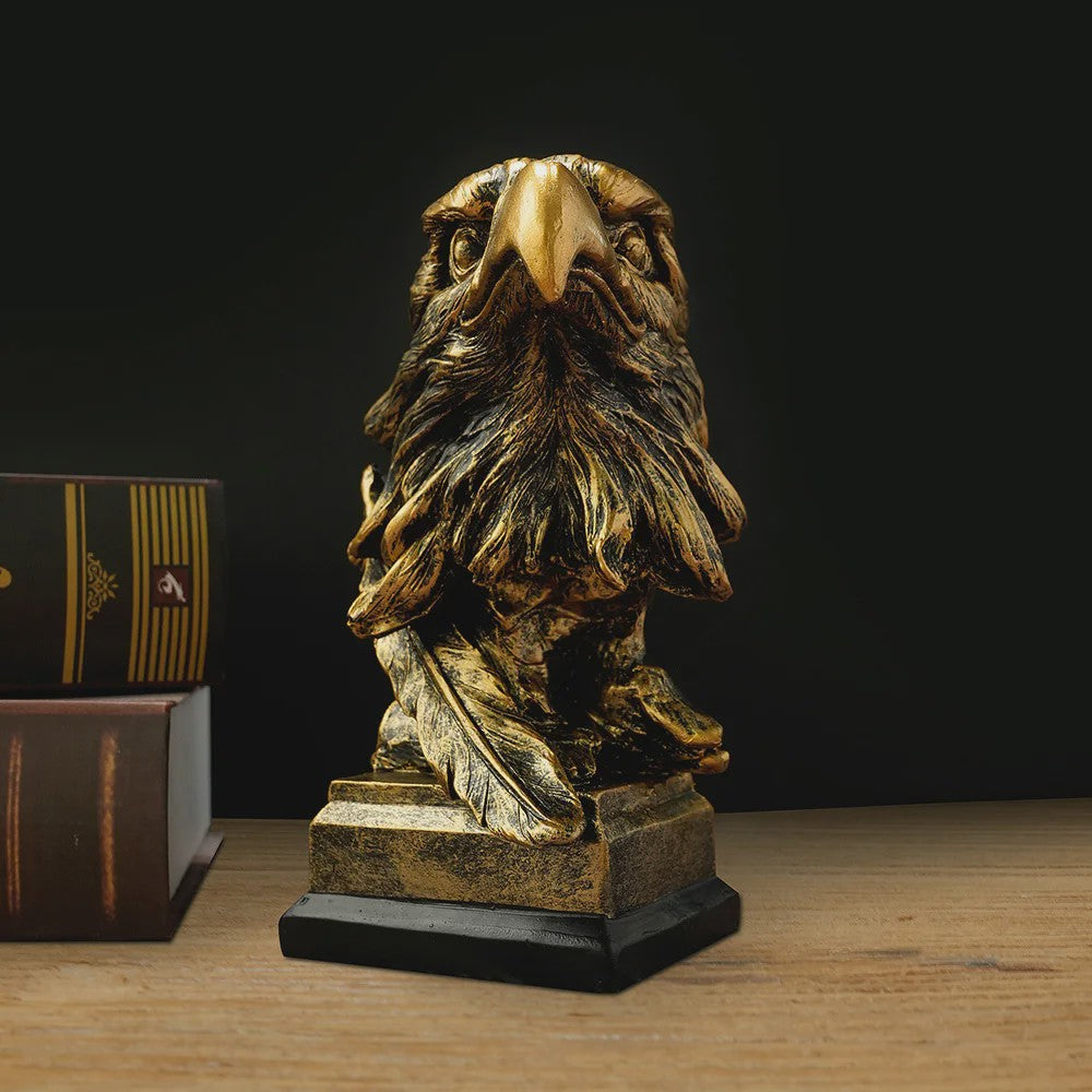 Gouden Adelaarskop Ornament - Luxe Hars Ambacht voor Huisdecoratie