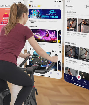 Indoor Hometrainer Fiets met 32 Weerstandsniveaus, LCD Scherm & Tablethouder