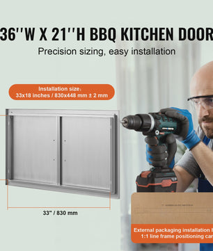 Dubbele RVS Buitendeur voor BBQ Eiland & Keuken - Waterdicht & Duurzaam