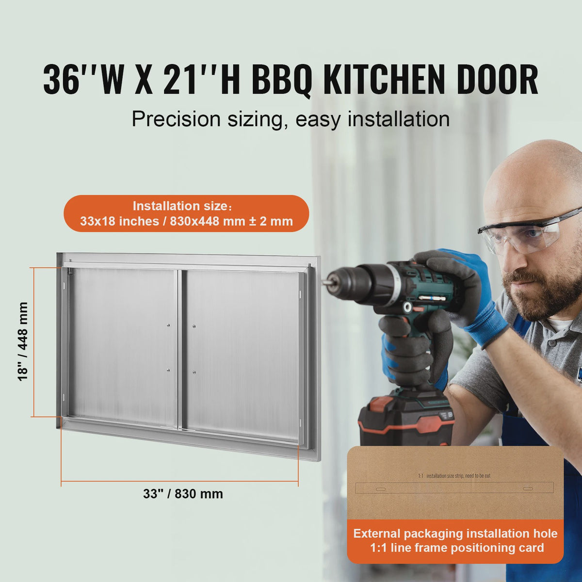 Dubbele RVS Buitendeur voor BBQ Eiland & Keuken - Waterdicht & Duurzaam